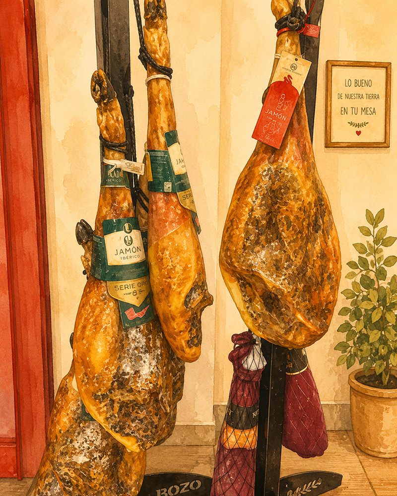 Iberian ham selection at La Mecha de Merche